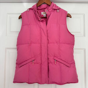 90’s Talbots Pink Goose Down Puffer Vest with Hood, Small
